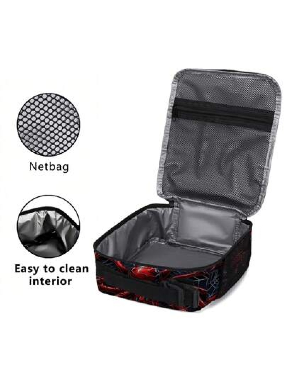 Spider Print Lunch Bag Insulated Tote Bag Portable Carry On Bag Tote Ice Bag Lunch Bag Multifunctional Lunch Box Bag For Work Travel Picnic