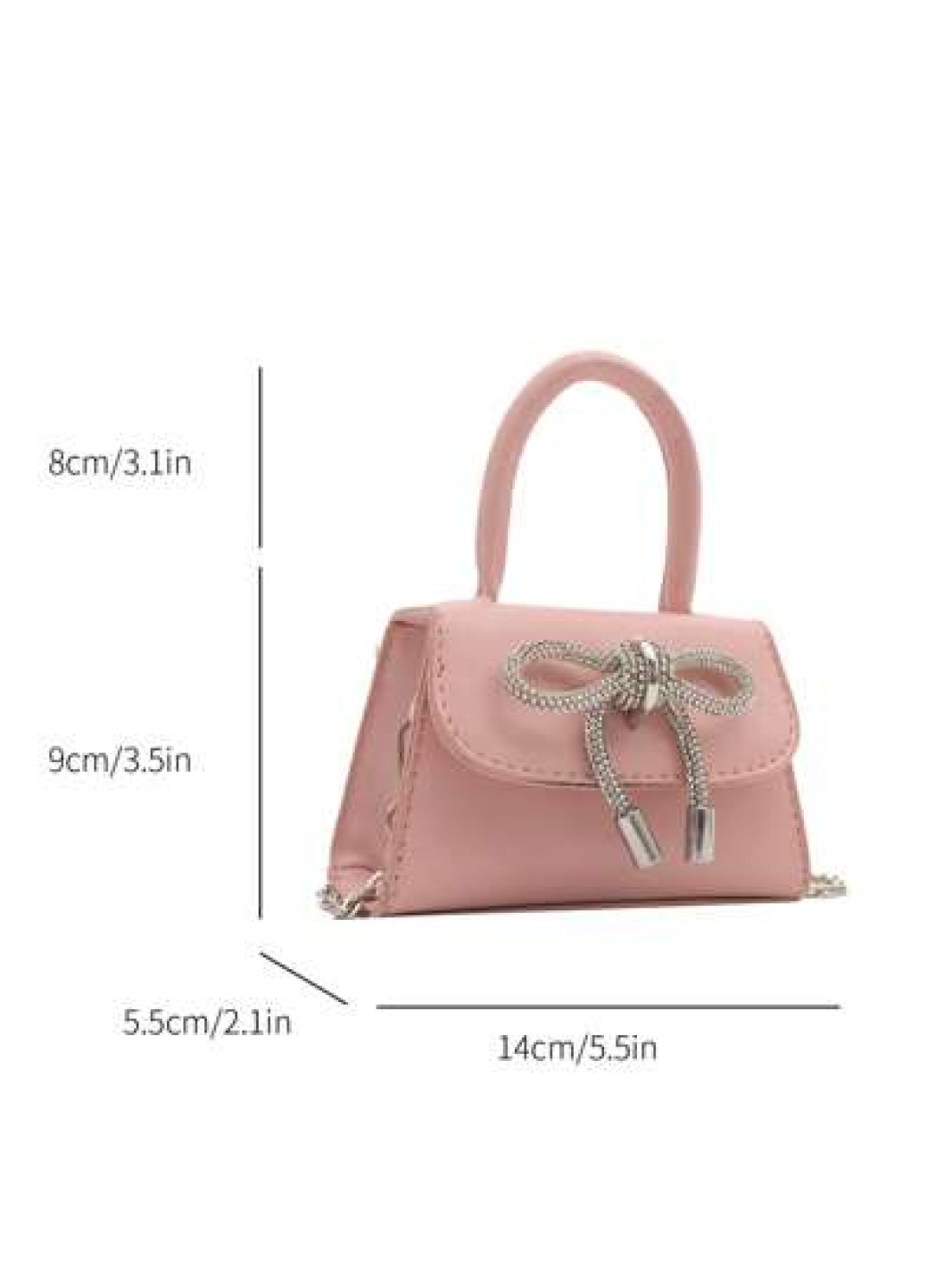 1pc Children s Solid Color Pu Handbag With Bowknot Detail Simple And Fashionable Can Be Used As Handbag Or Crossbody Bag