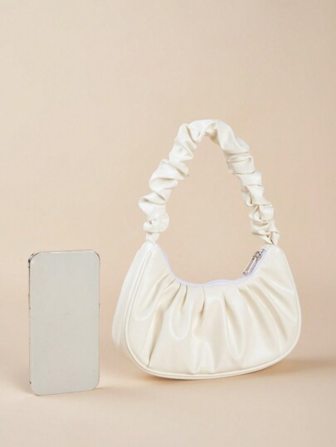 1pc Girls Fashionable Pleated HandheldShoulder Bag Suitable For Daily Outing