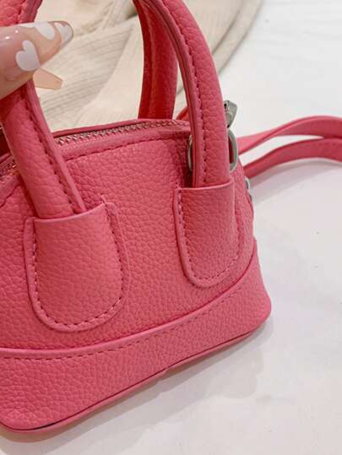 1pc Litchi Pattern Small Shell Children s Candy Color Mini Crossbody Lipstick Bag Crossbody Coin Purse Comfortable Fabric Light And Compact The Internal Space Is Very Open Suitable For Daily Use When