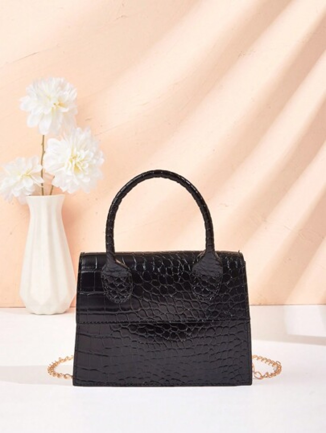 1pc Crocodile Pattern Girls Handbag Chain Crossbody Shoulder Bag Ideal For Daily Use Party And Mother s Day Gift