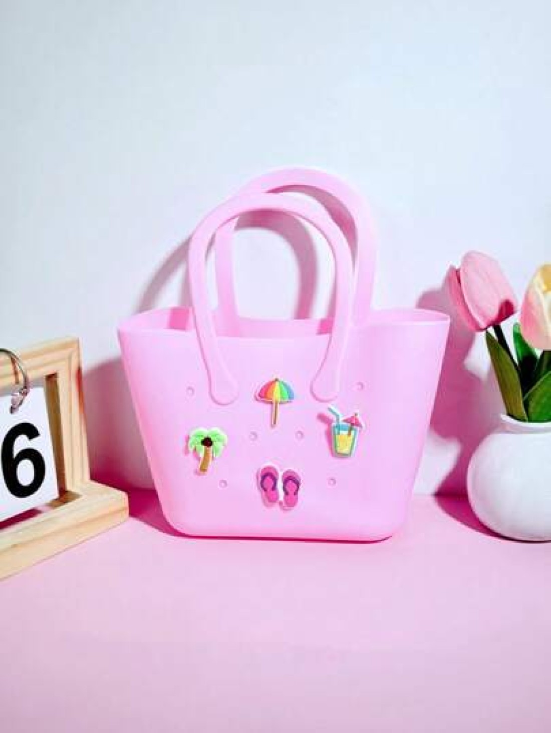 1pc Silicone Hollow Tote Bag For DIY Parent Child Storage Beach Use Suitable For Carrying Phone Messenger Bag Maternity Bag