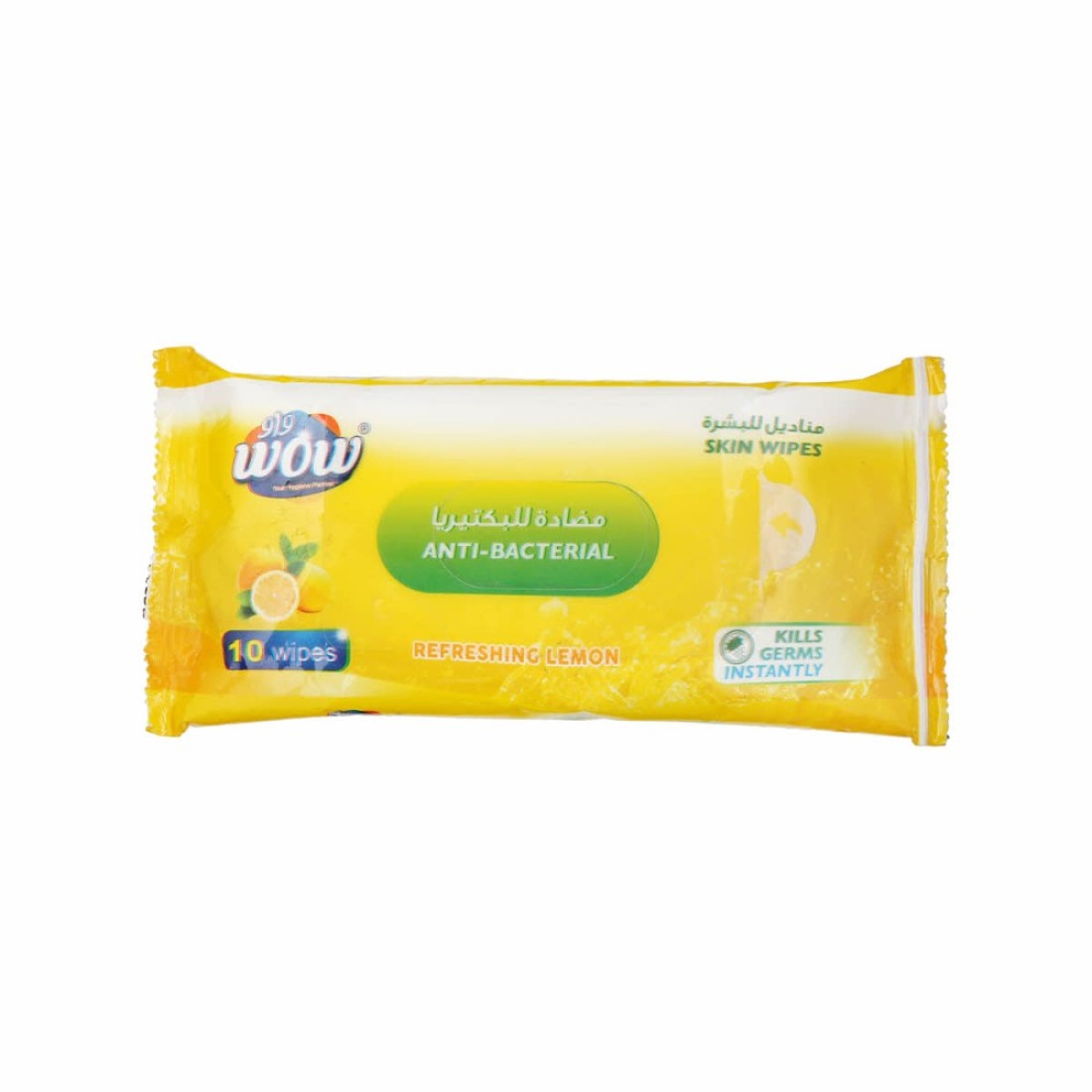 WOW SKIN WIPES ANTIBACT 10S LEMON