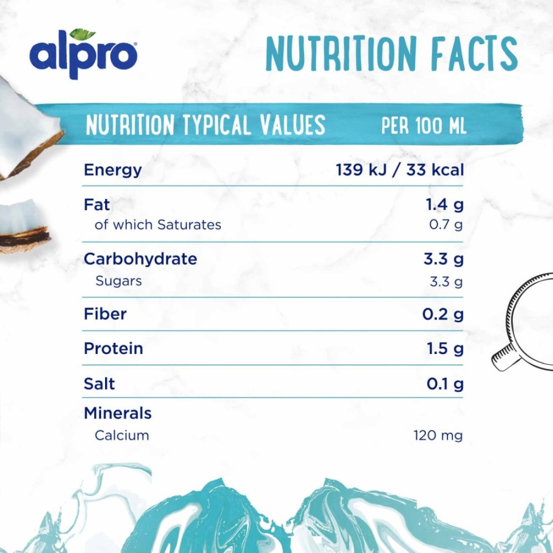 Alpro Barista Coconut Drink, 100% Plant-Based, Lactose &amp; Dairy Free 1L