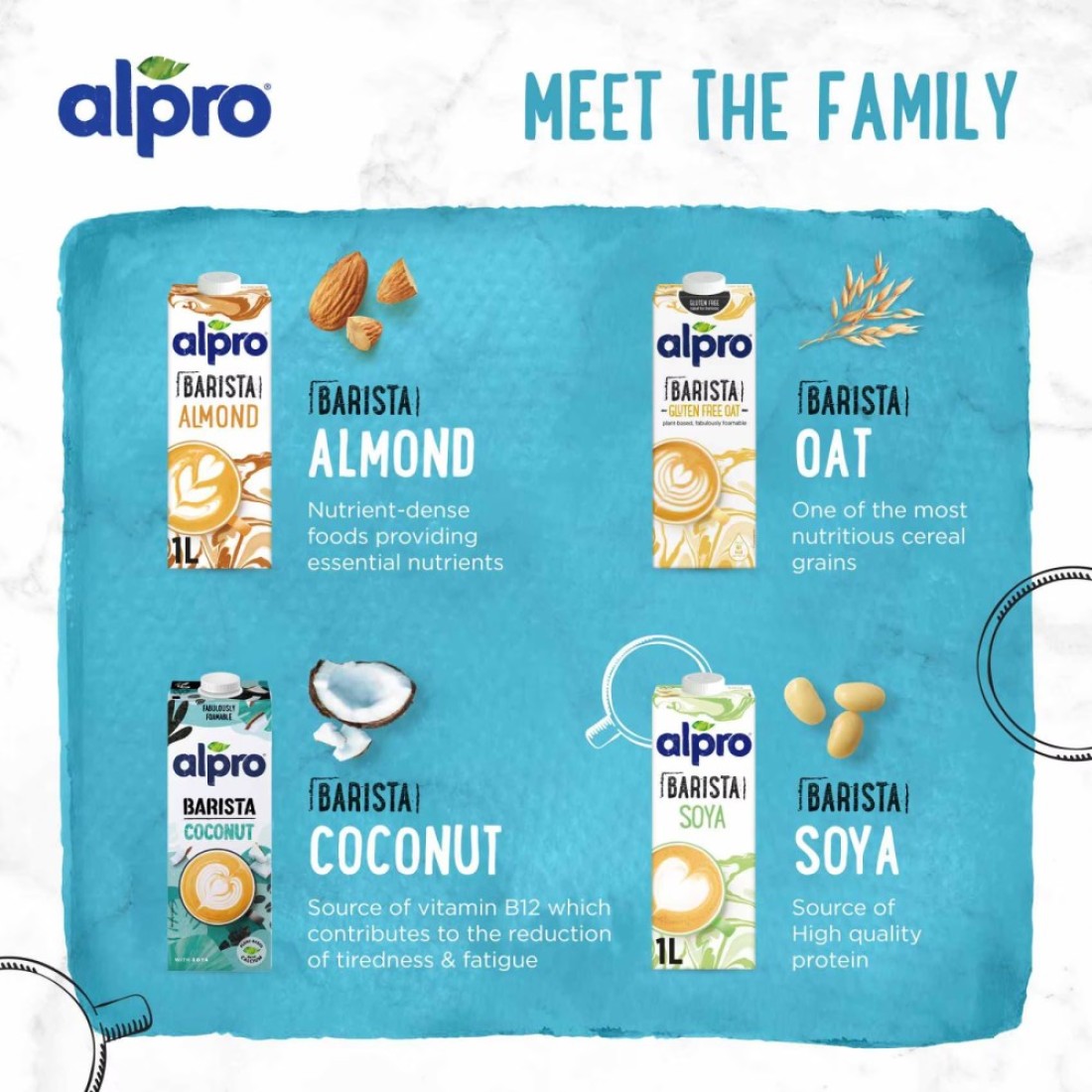 Alpro Barista Coconut Drink, 100% Plant-Based, Lactose &amp; Dairy Free 1L