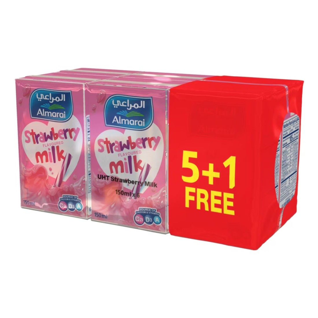 Almarai Nijoom Strawberry Flavoured Milk, 150ml Pack of 6