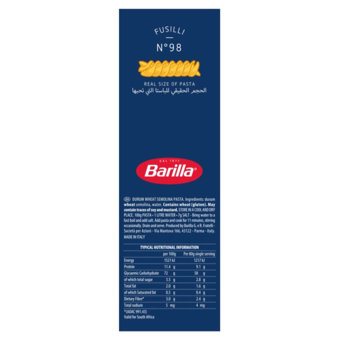 Barilla Fusilli Pasta 500g Pack of 2