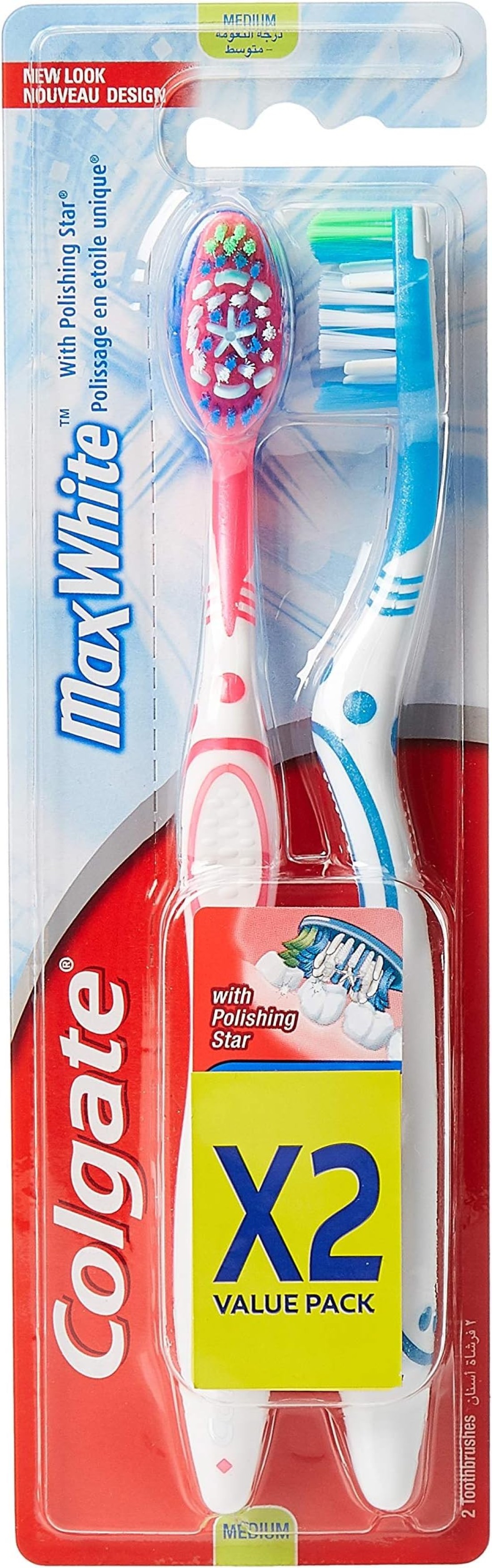 COLG TB MAX WHITE MED 2PK 44% VALUE PK
