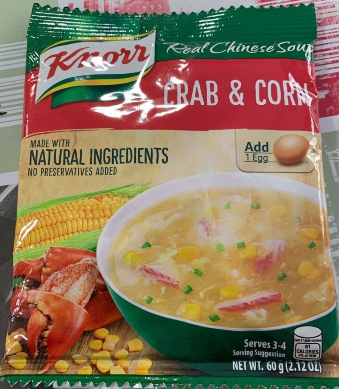 KNORR CRAB CORN REAL CHINESE SOUP 60GM