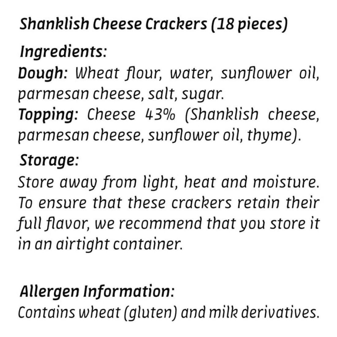 Teta&#39;s Recipe The Shanklish Cheese Crackers 90g