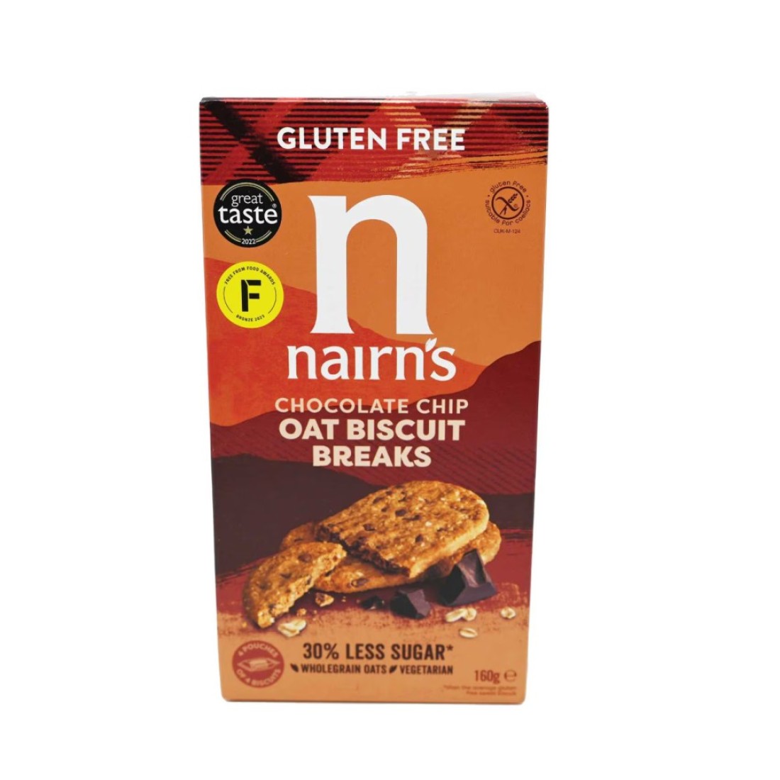 Nairns Gluten Free Oats And Chocolate Chip Biscuits Breaks 160g