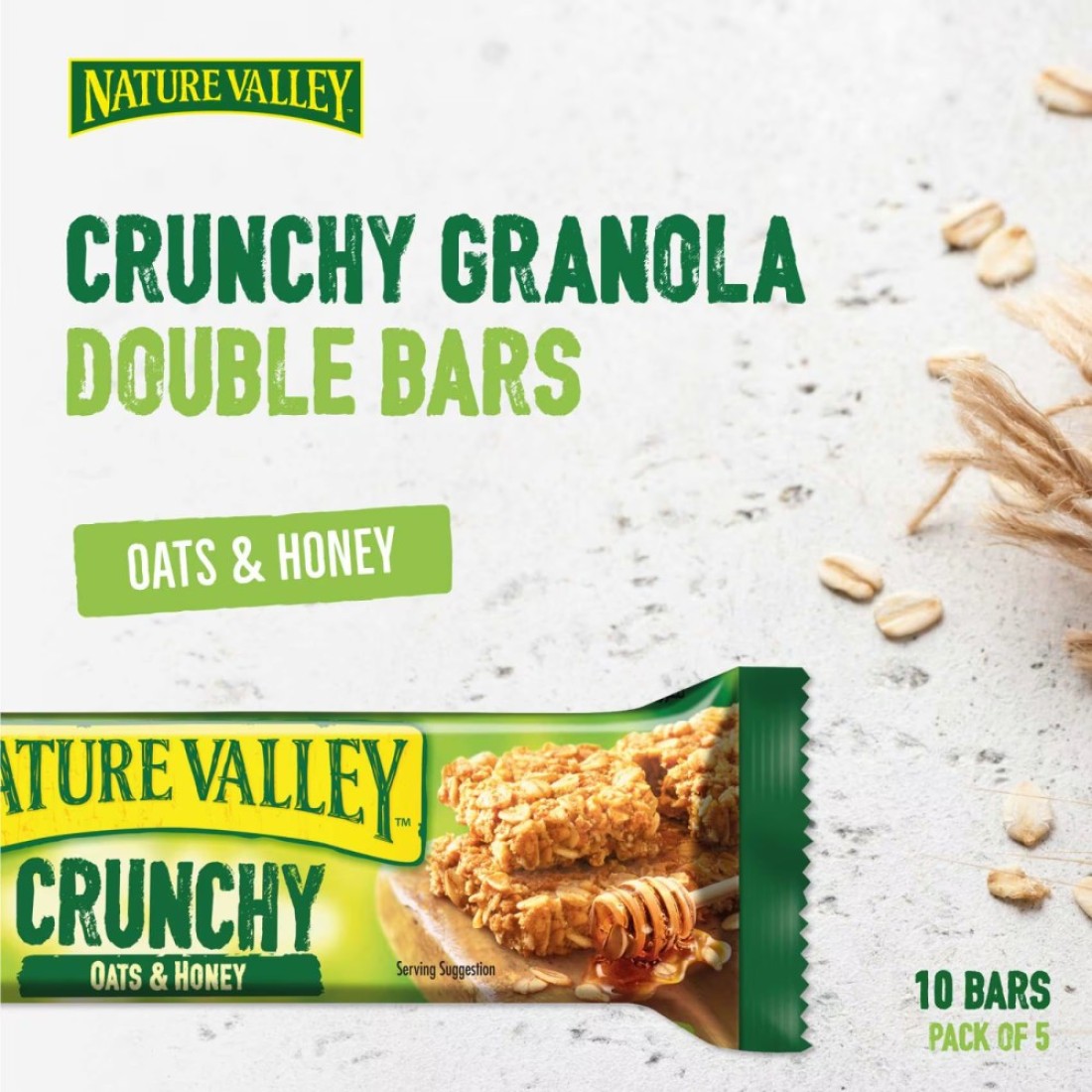 Nature Valley Crunchy Oats and Honey Granola Bars, 42g Pack of 5