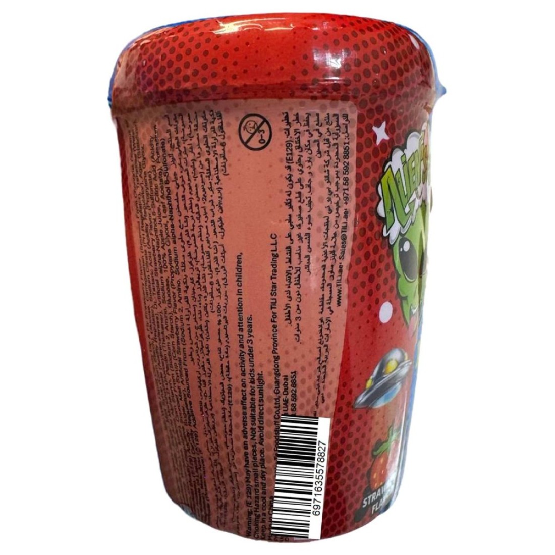 Alien&#39;s Sour Strawberry Flavour Jelly Stick with Liquid Candy, 96g