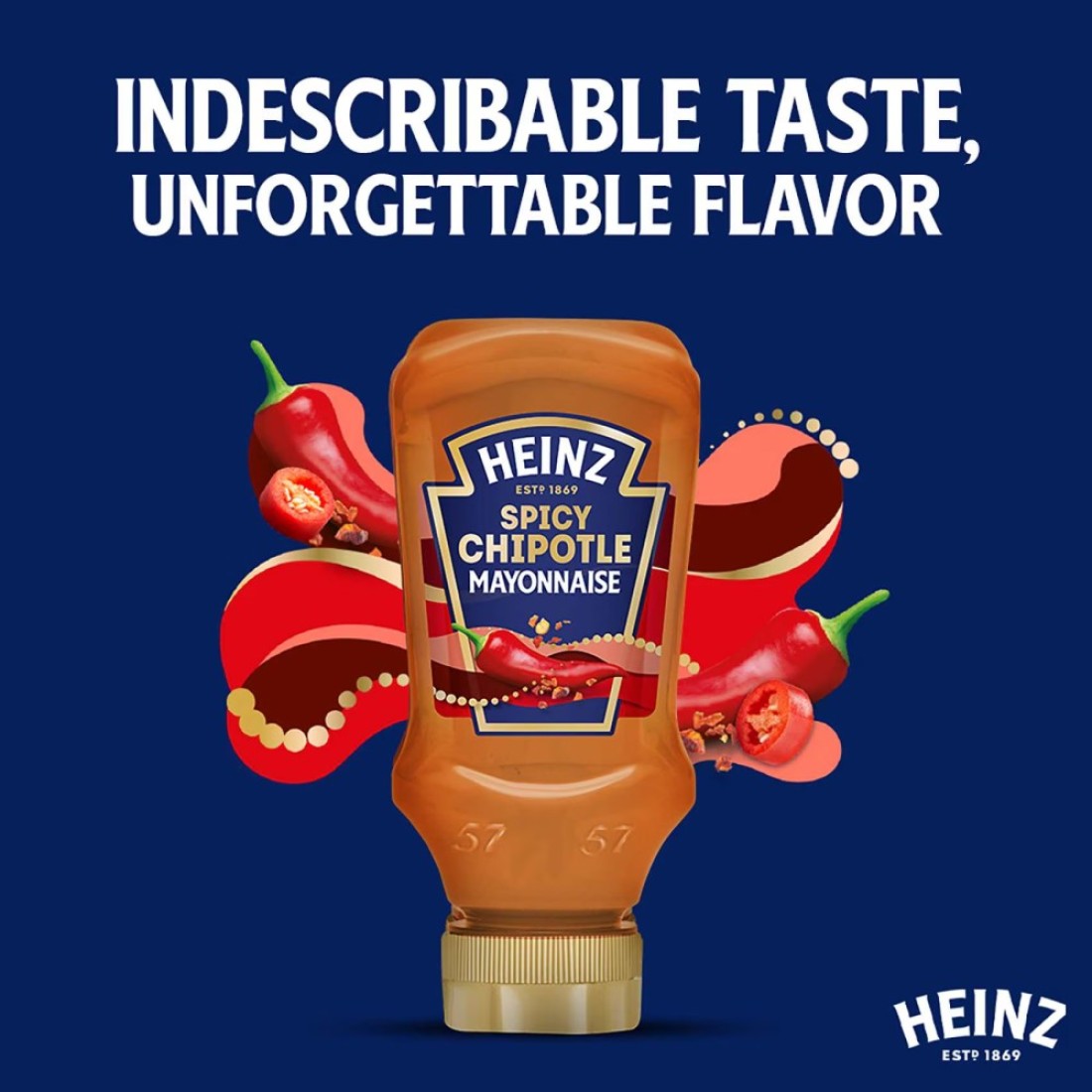 Heinz Spicy Chipotle Mayonnaise Top-Down Squeeze Bottle 225ml