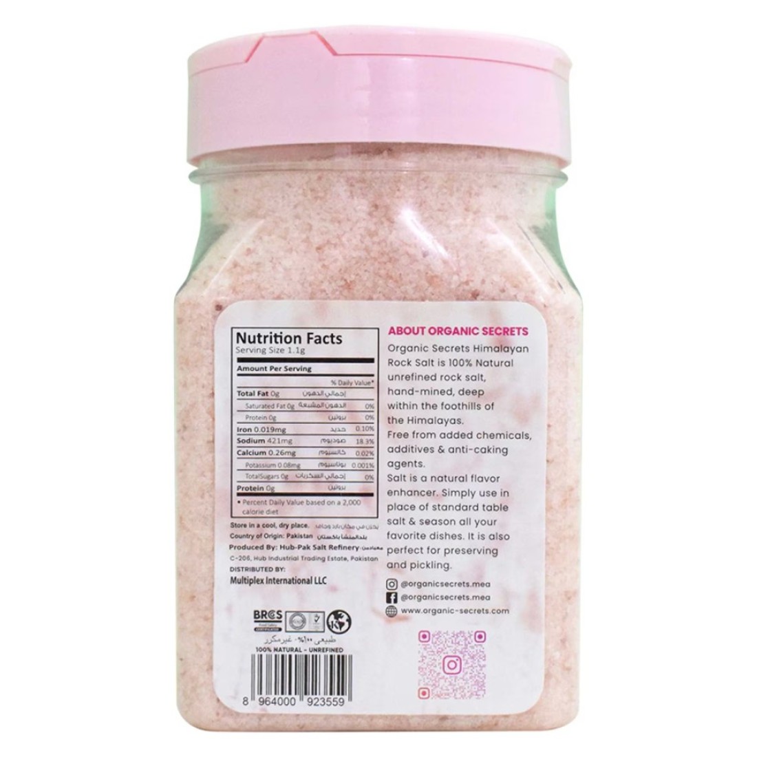 Organic Secrets Himalayan Pink Salt Jar 400g