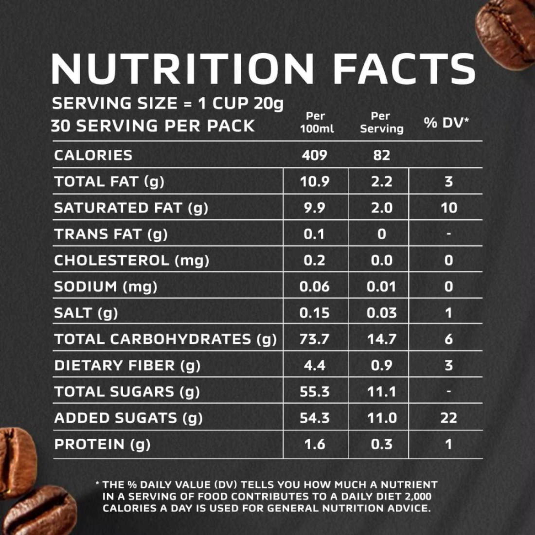 Nescafe 3-In-1 Strong Intense and Rich Instant Coffee Mix, 20g Pack of 30