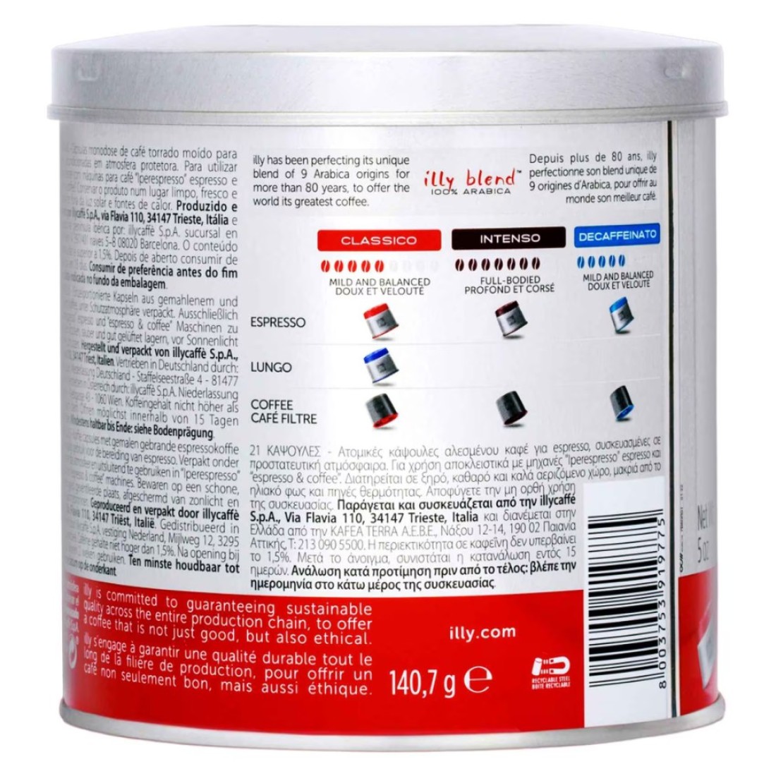 Illy Blend Classico Roast Espresso Coffee Capsules 21 Capsules 140.7g