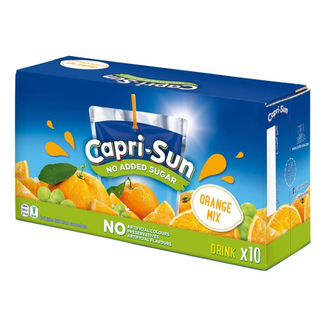 Capri Sun No Added Sugar Orange Mix Juice 200ml Pack of 10