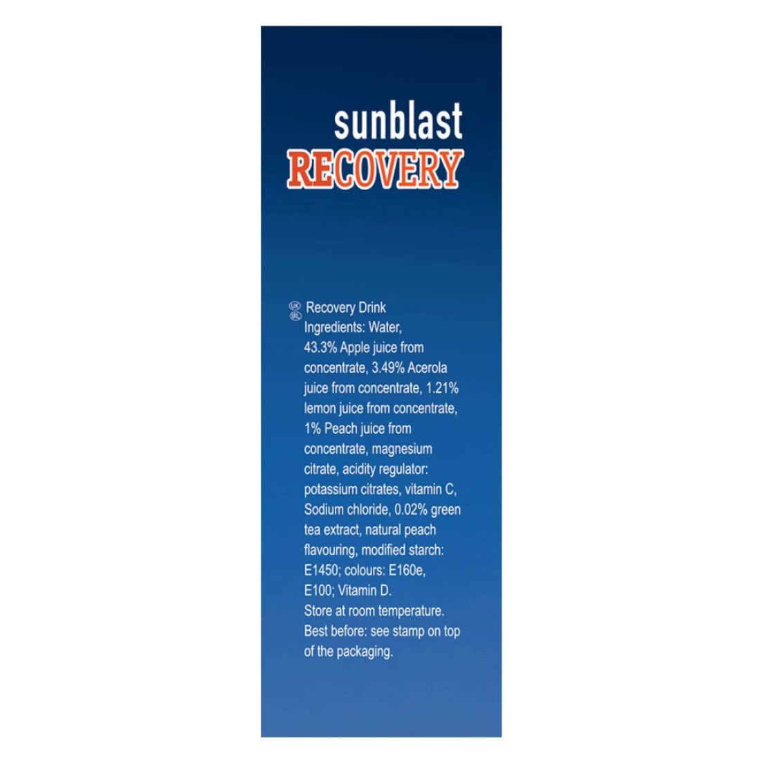 Sunblast Recovery No Added Sugar Acerola Peach Apple Juice 200ml Pack of 10