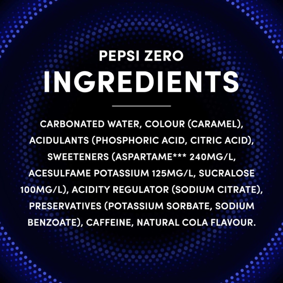 Pepsi Zero Cola Beverage Cans 155ml Pack of 15