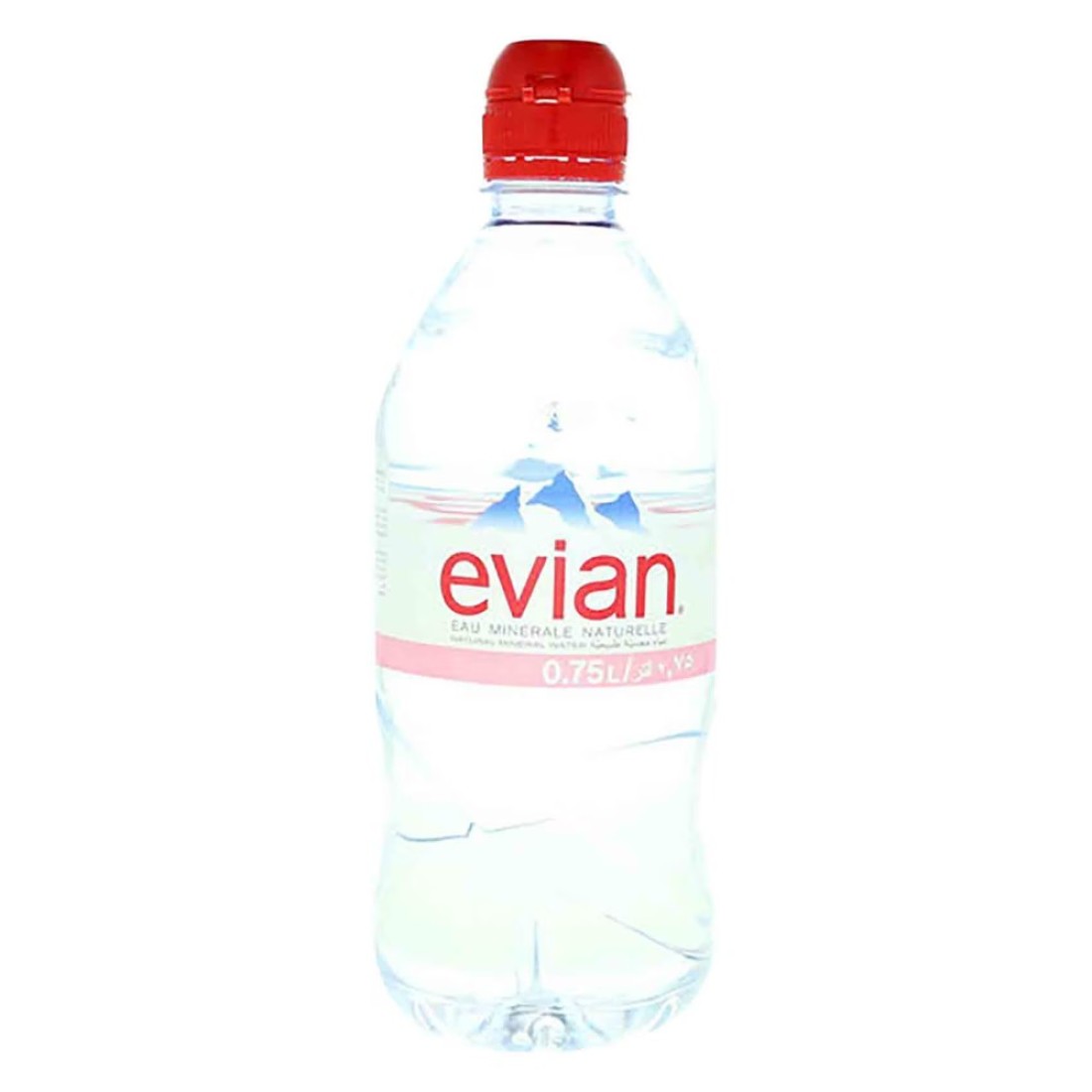 evian Recycled Bottles Natural Mineral Water 750ml Sports Cap