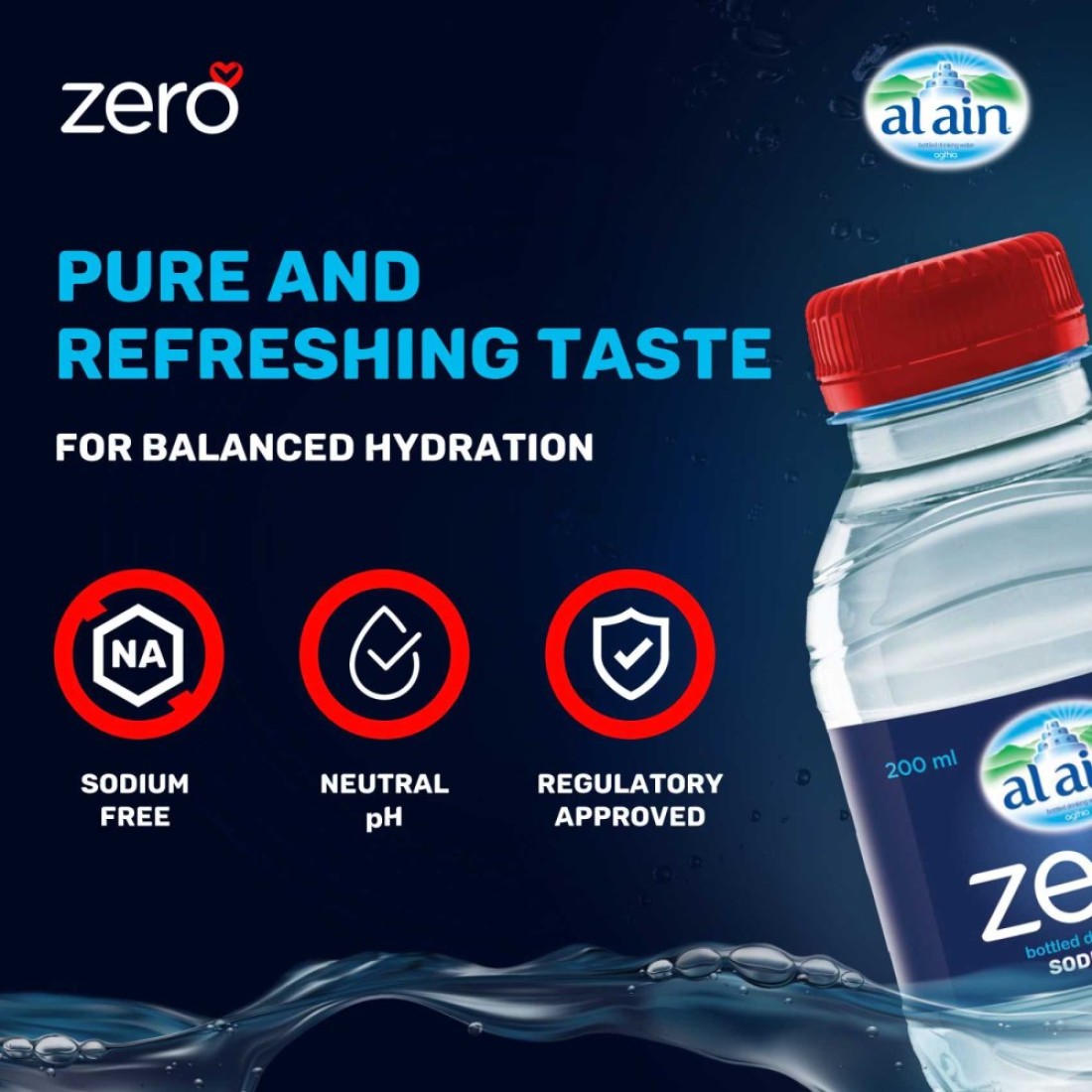 Al Ain Zero Sodium Drinking Water 200ml Pack of 12