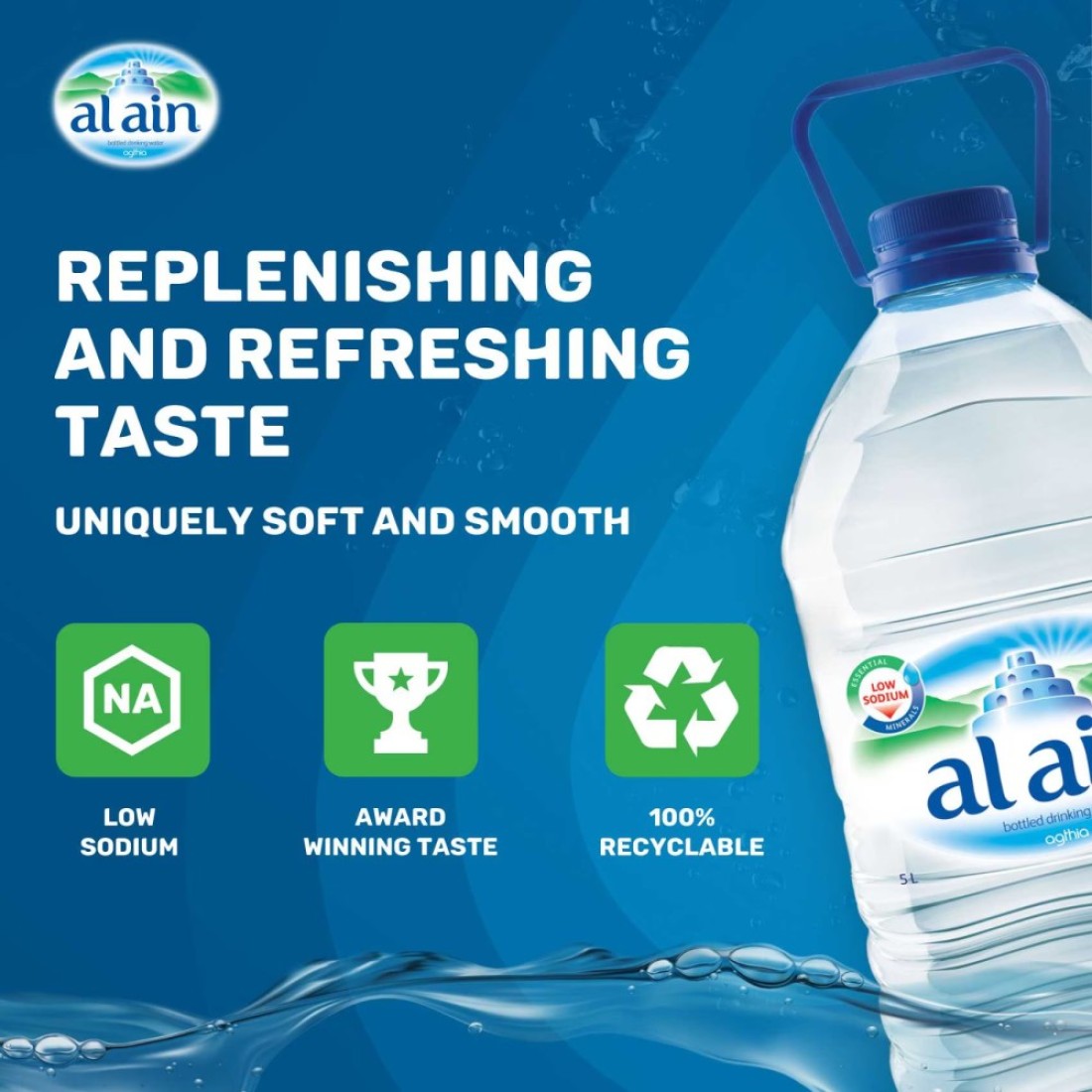 Al Ain Low Sodium Bottled Drinking Water 5L Pack of 4