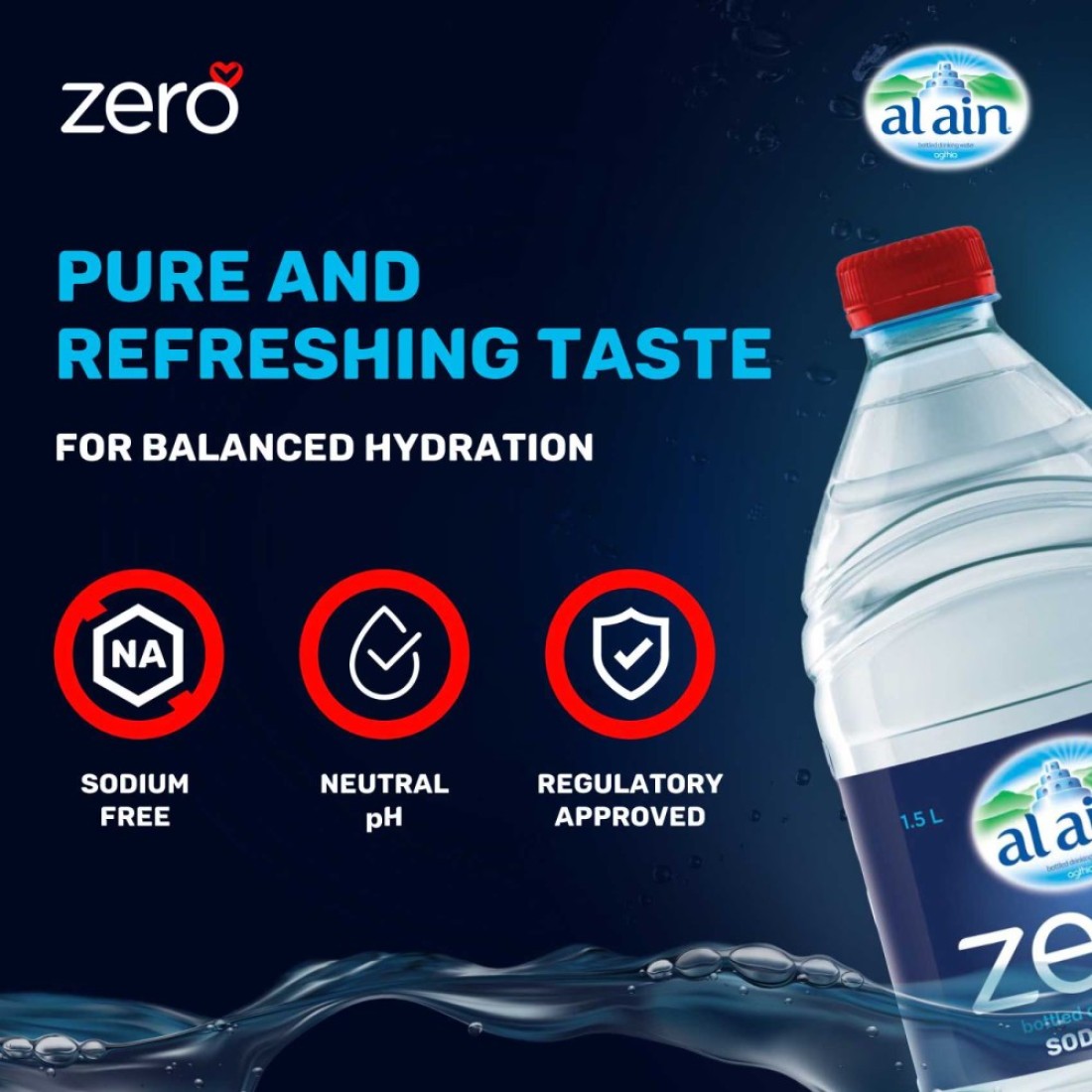 Al Ain Zero Sodium Free Drinking Water 1.5L Pack of 6