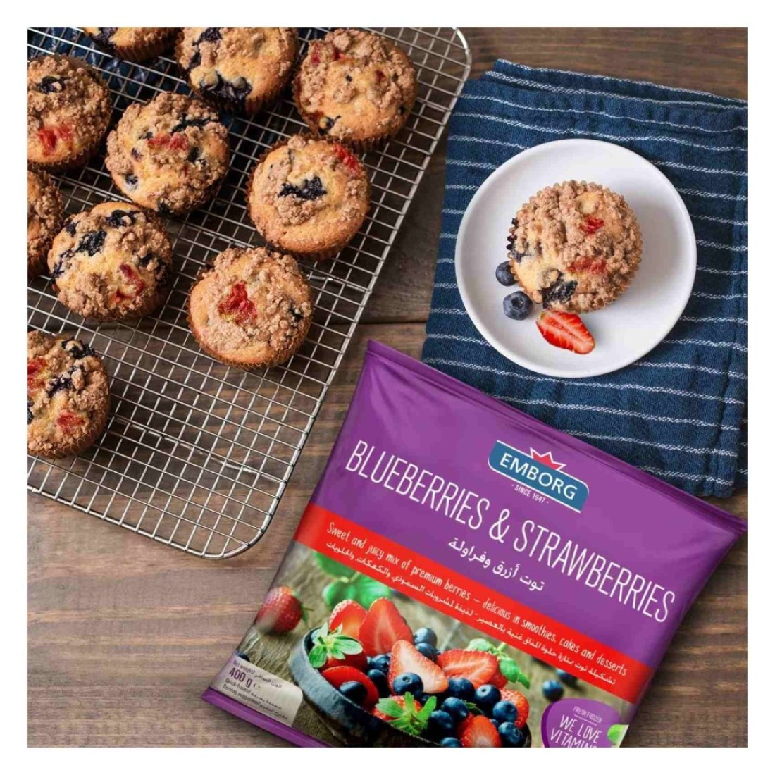 Emborg Blueberries and Strawberries Mix 400g Pack of 2