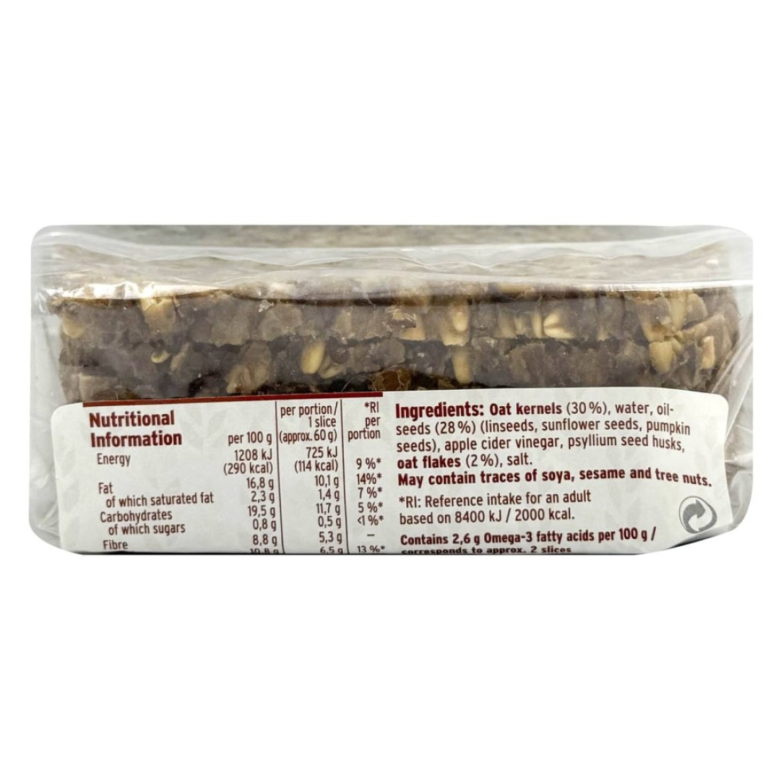 Mestemacher Pure Natural Oat Bread, 300g