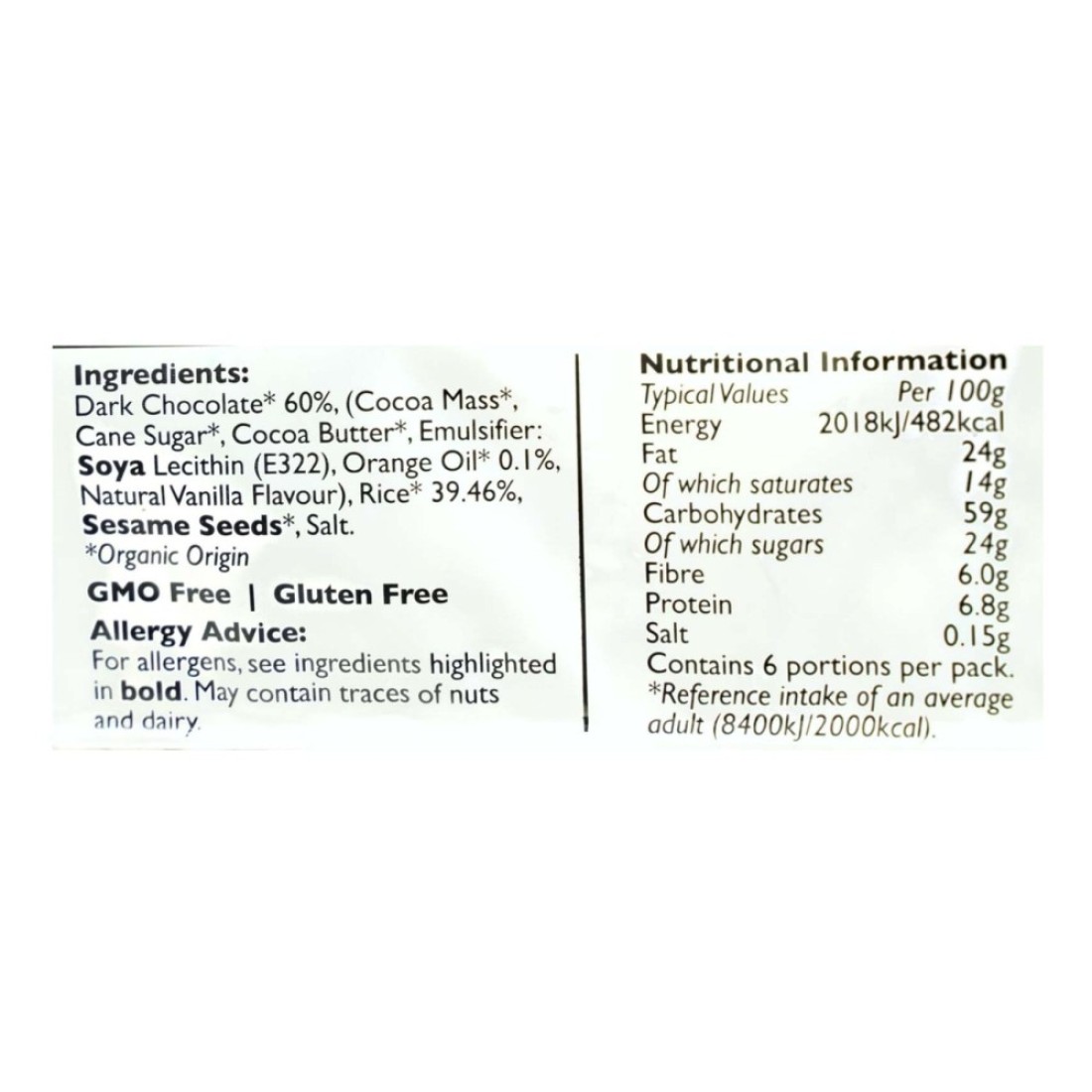 Bunalun Organic Dark Chocolate And Orange Rice Cakes 100g