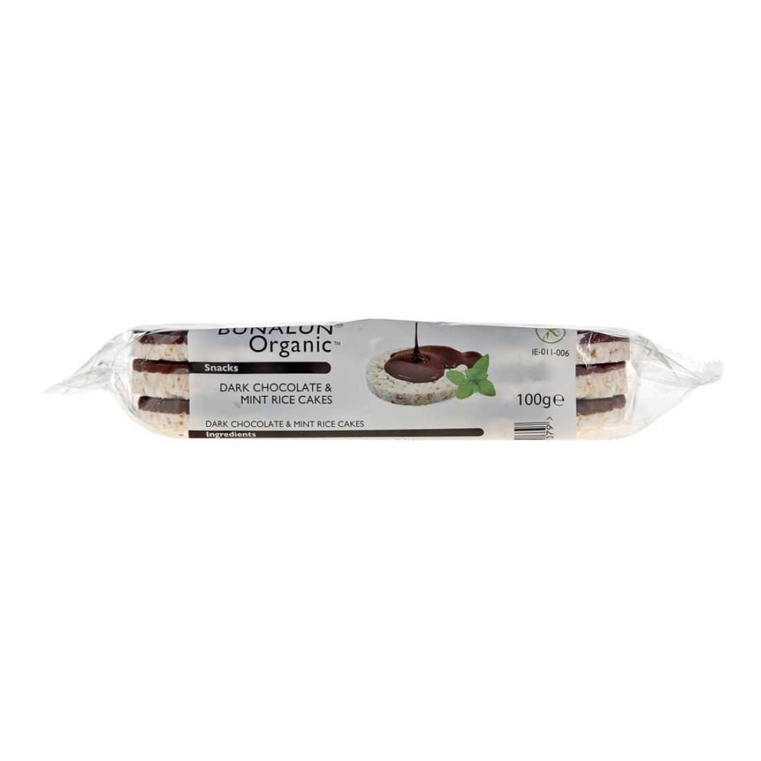 Bunalun Organic Dark Chocolate And Mint Rice Cakes 100g