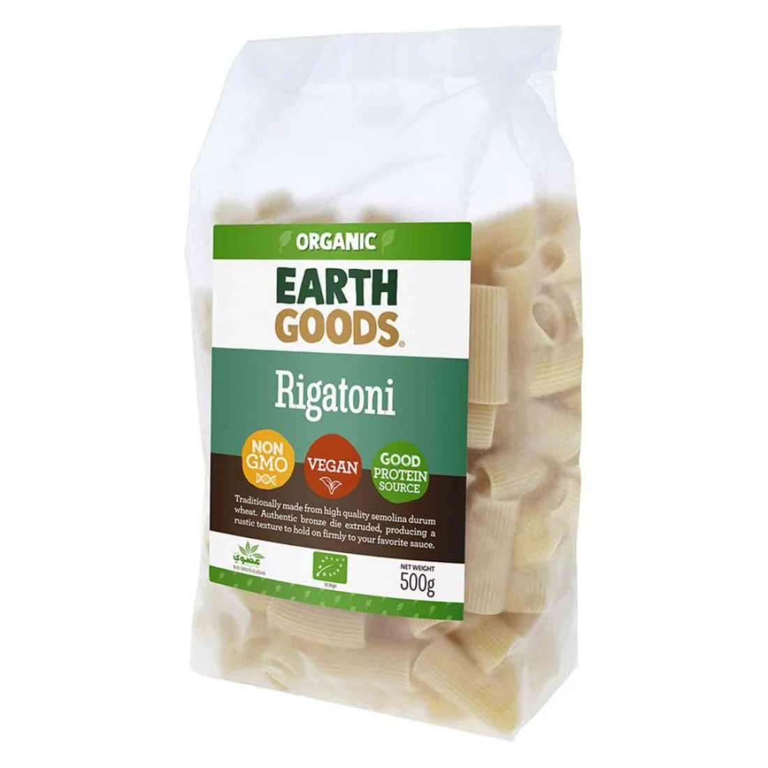 Earth Goods Organic Rigatoni Pasta 500g