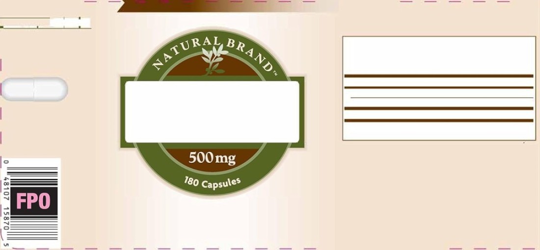 GNC Natural Brand Psyllium Seed Husk 500mg, 180 Capsules, Supports Digestive Health