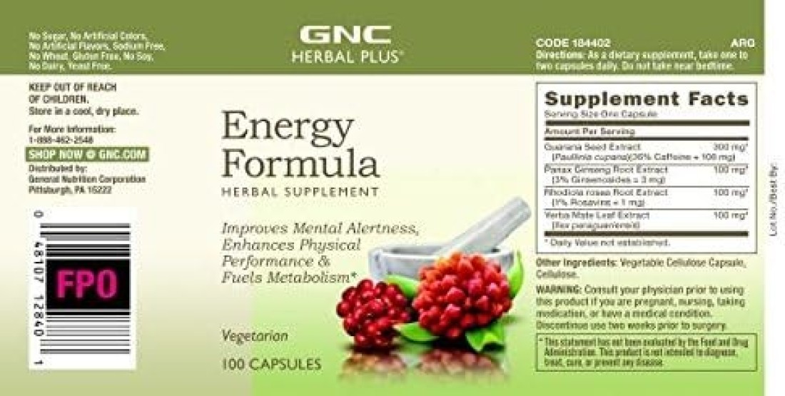 GNC - Herbal Plus Energy Formula