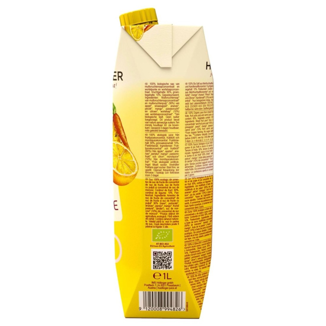 Hollinger Organic Multi Sunrise Juice, 1L Pack of 2