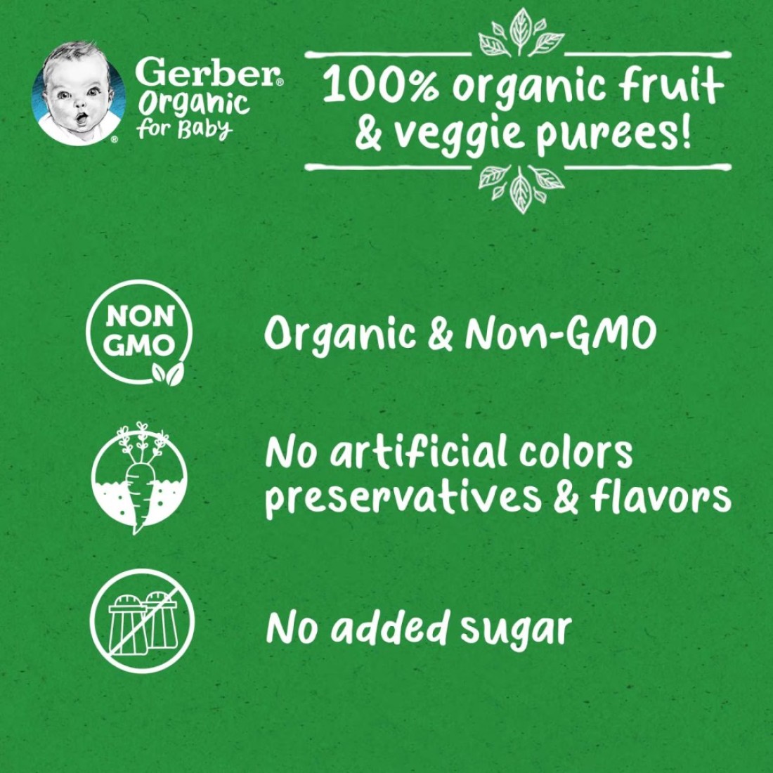 Gerber Organic Puree with Apple, 90g