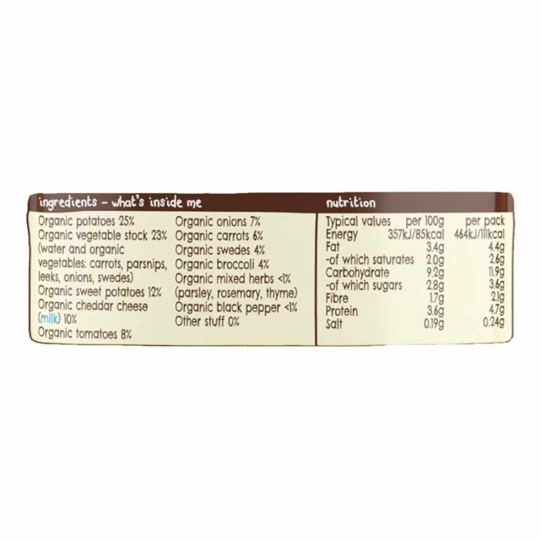 Ella&#39;s Kitchen Organic Cheesy Pie with 6 Different Veggies, 7+ Months Baby Food, Gluten &amp; Dairy Free 130g
