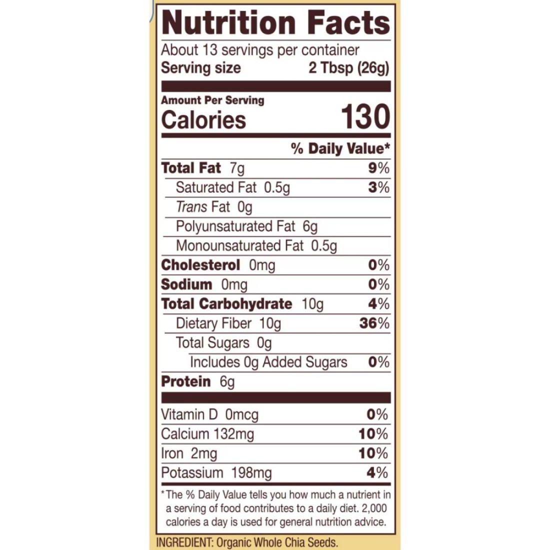 Bob&#39;s Red Mill Organic Whole Chia Seeds Gluten Free Non-GMO 340g