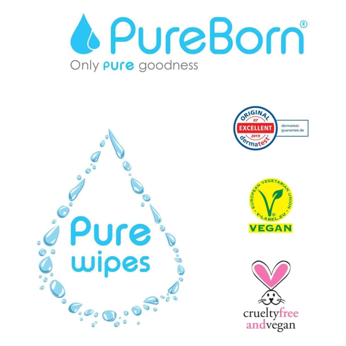 Pureborn Chemical Free 60 Wet Wipes