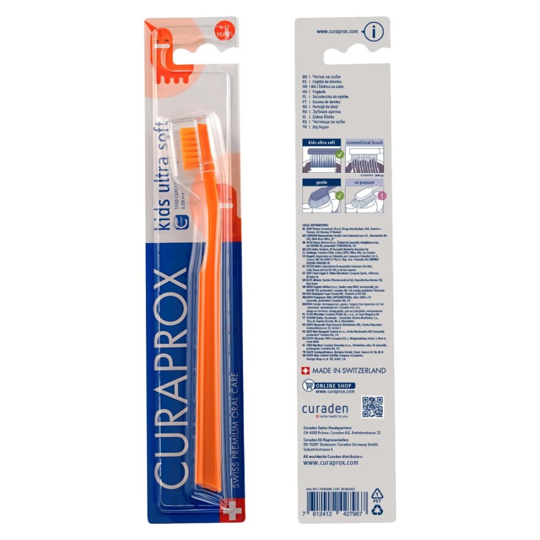 Curaprox 5500 Kids Ultra Soft Toothbrush Orange