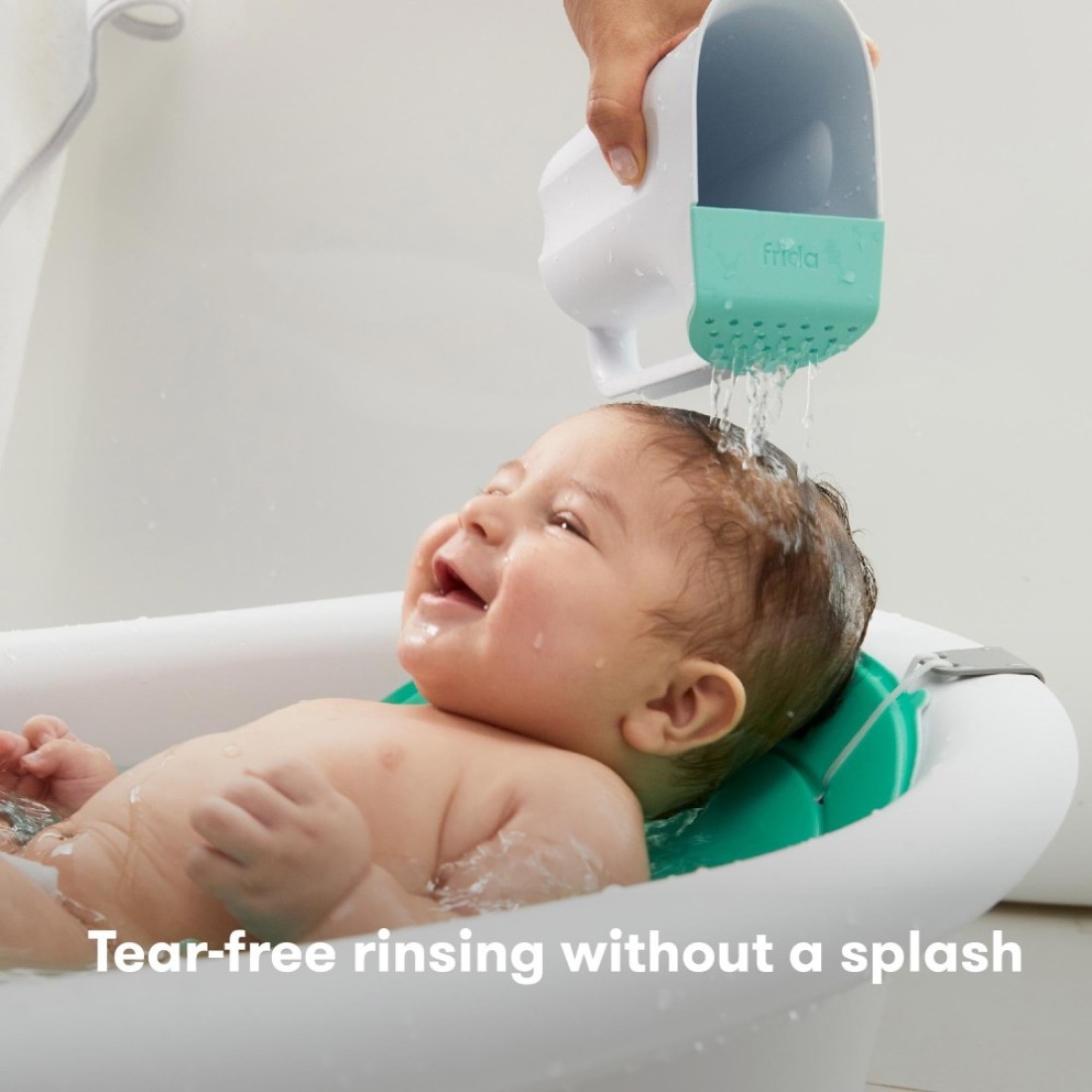 Frida Baby Control The Flow Bath Rinse Cup Rinser Cup to Wash Hair Body Rinser Cup for Bath Time with Easy Grip Handle Removable Rain Shower