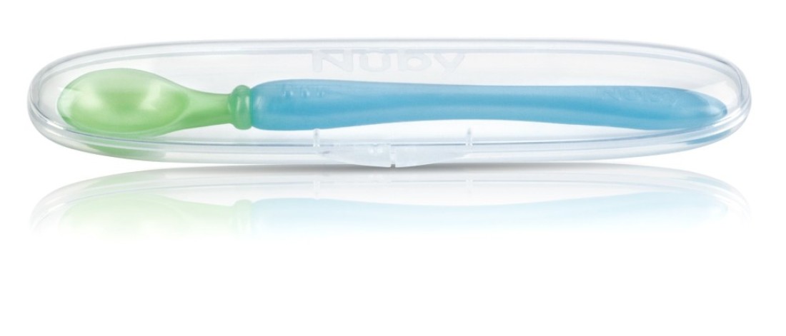 Nuby 3Pack Easy Go Spoons and Travel Case Colors May Vary 9 Months Plus