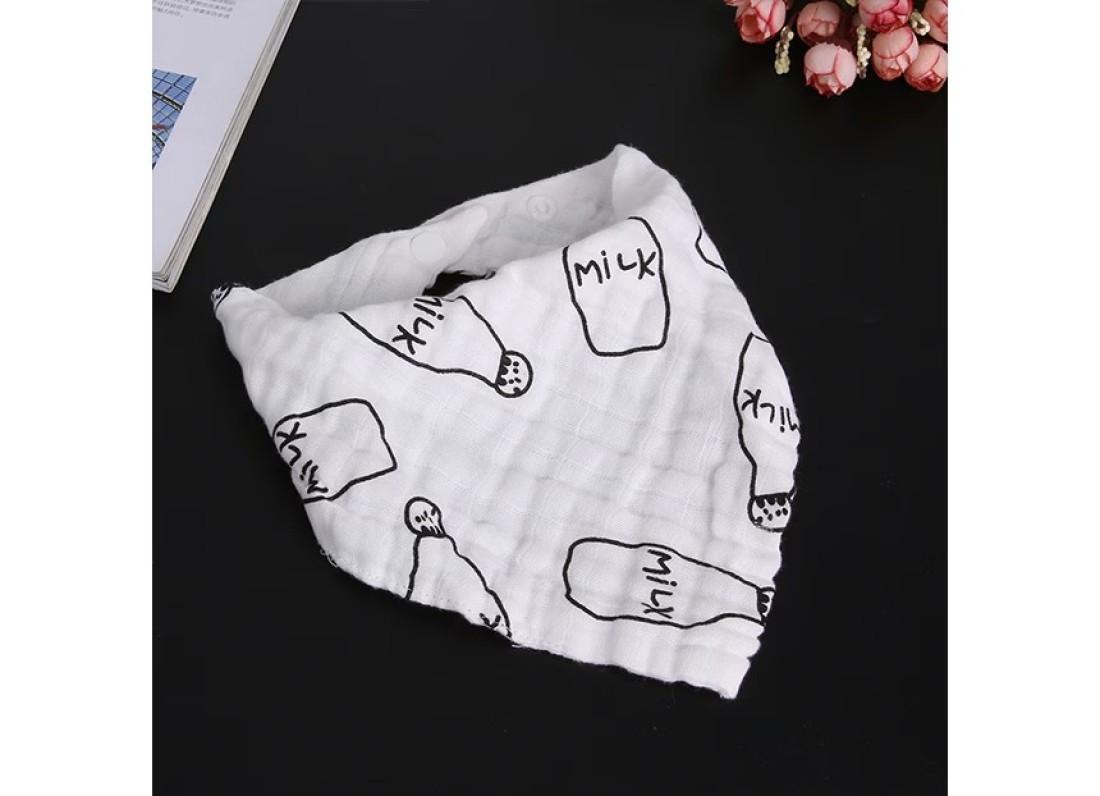 Eazy Kids - Muslin Bandana Bibs - Set of 3- Black &amp; White