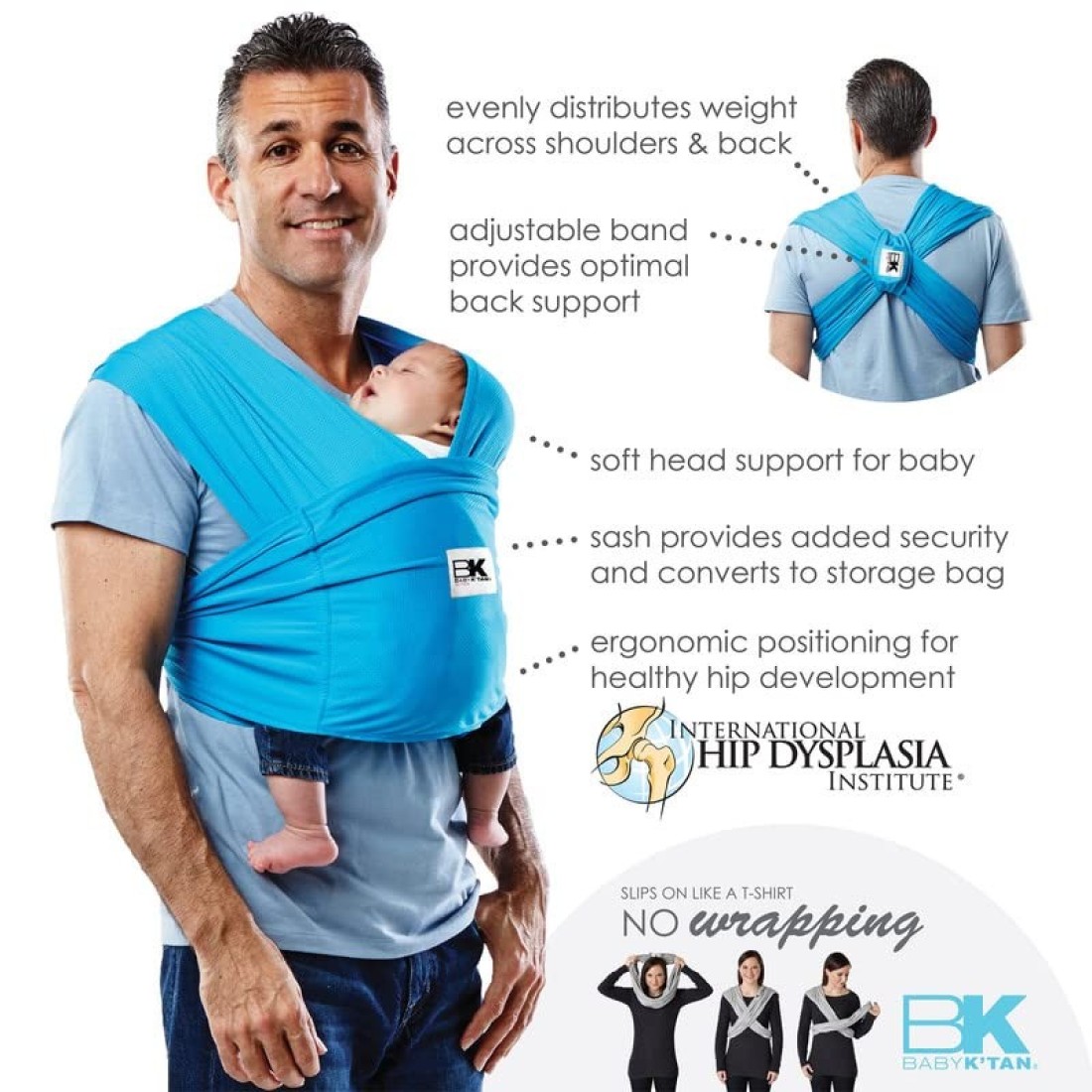 Original Baby Ktan Baby Carrier 1 Easy PreWrapped Soft SlipOn No Rings No Buckles 5 in 1 Baby Sling Gift The Best Hands Free Infant Wrap For Newborn to Toddler up to 35lb See Size Chart