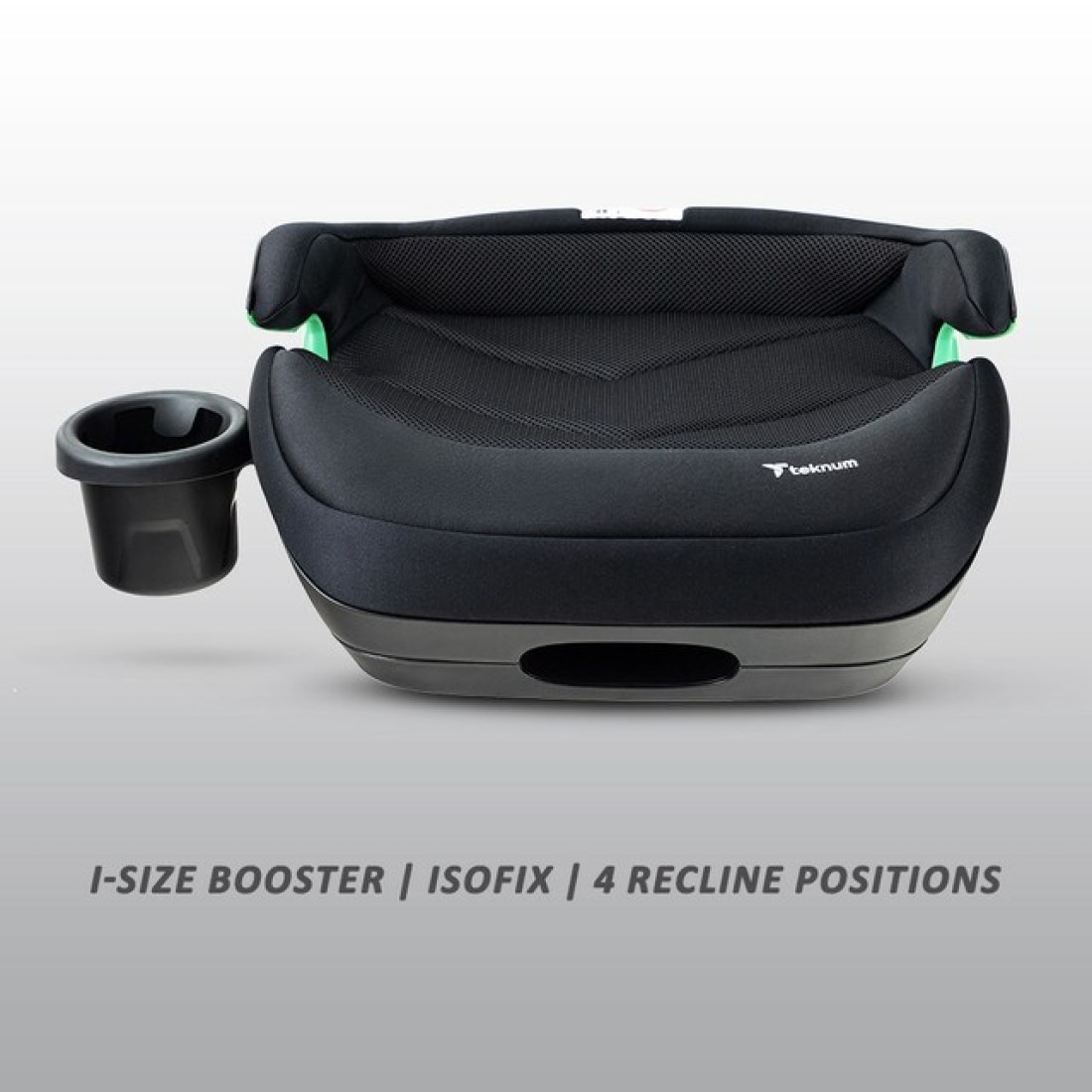TEKNUM Car Seat I-Size Booster with 4 Reclining Mode &amp; Isofix - Black