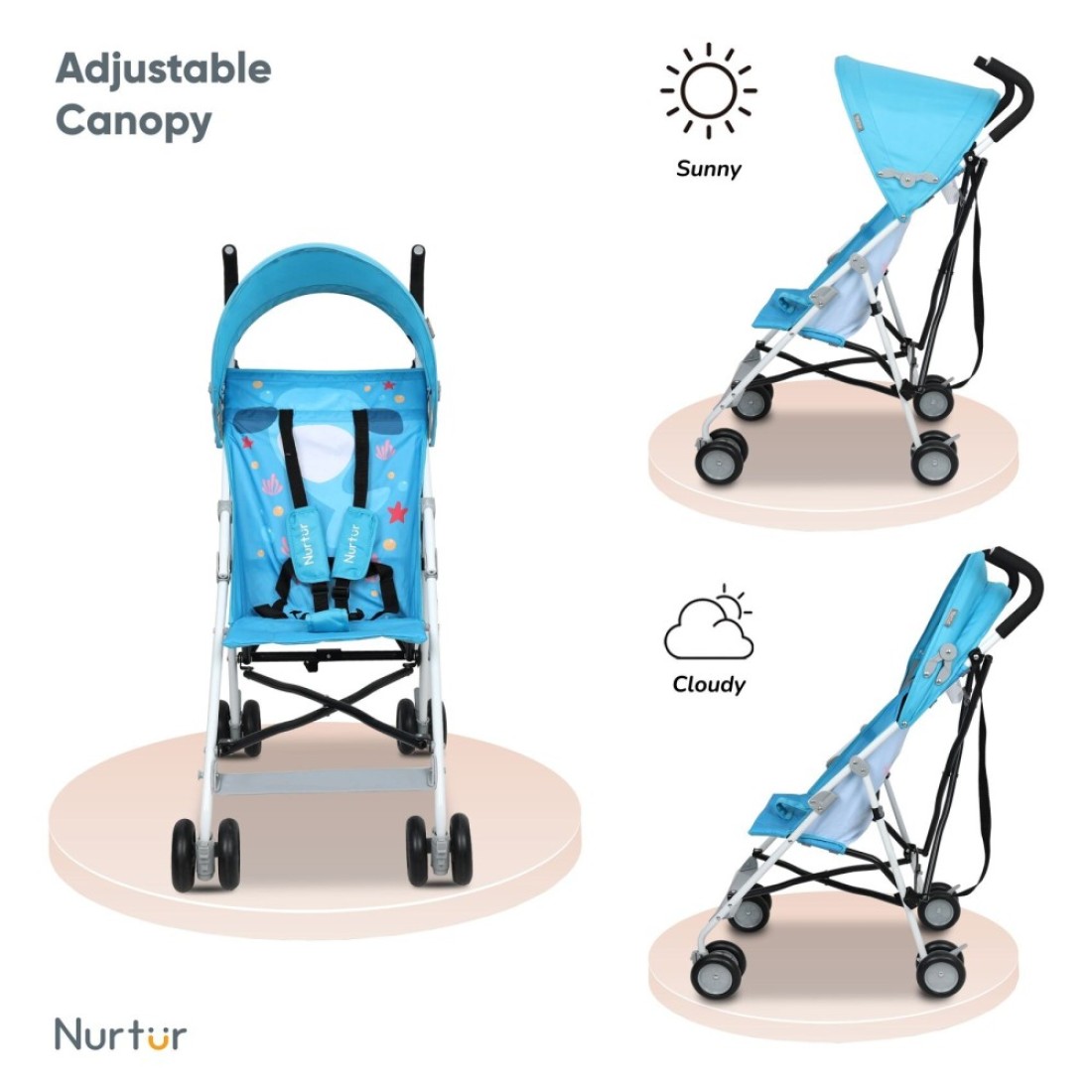 Nurtur Baby Canopy Stroller B801FT-NR10 45x59x95cm