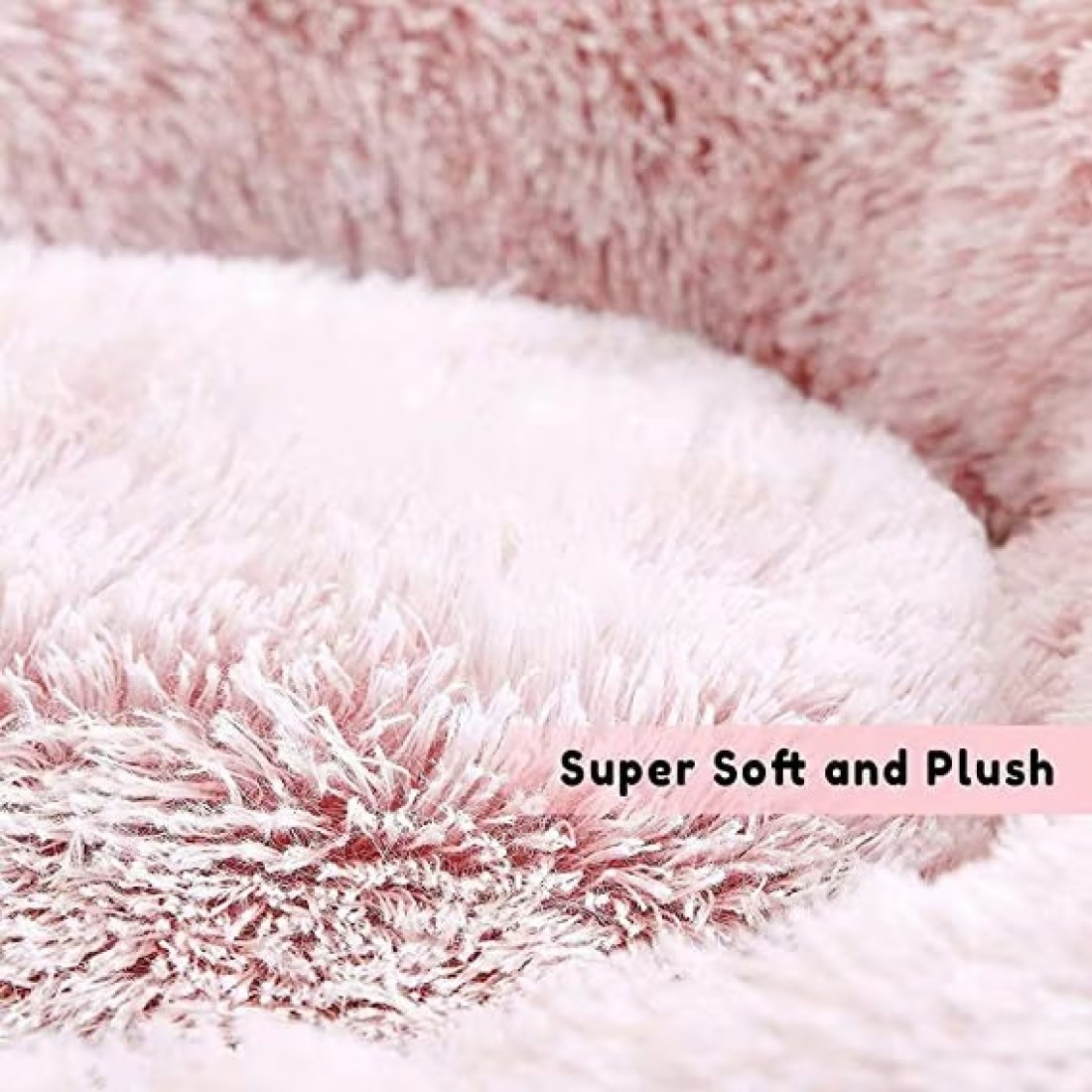 Mei Homecenter Round Cat &amp; Dog Pet Bed Comfortable Plush Ultra Soft Cushion Self Warming Pet Bed Made With Faux Fux With Waterproof Bottom Diamater 50CM.