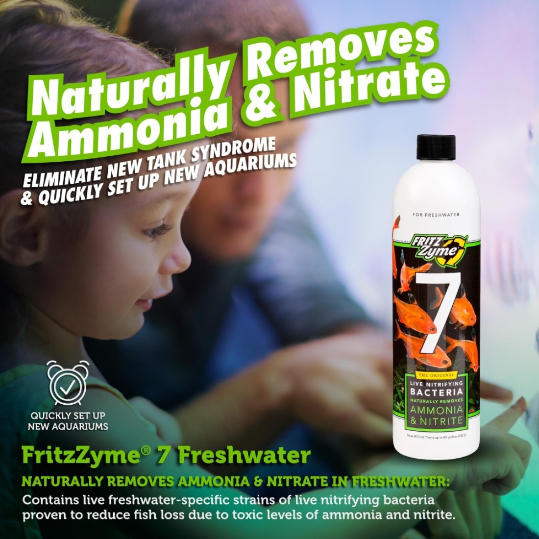 Fritz Aquatics FritzZyme 7 Live Nitrifying Bacteria Naturally Removes Amonia Nitrite for Freshwater Fish 16Ounce