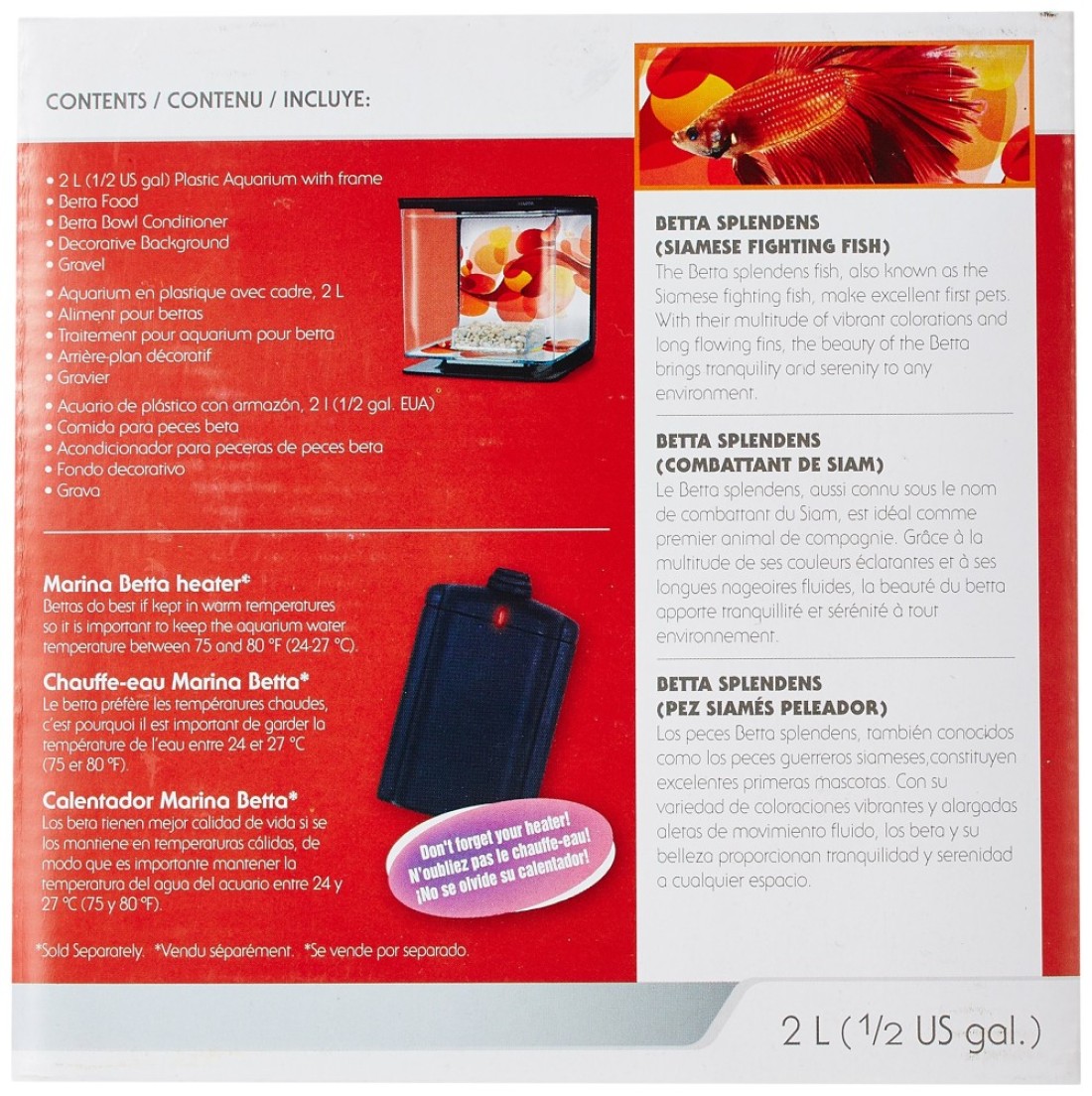 Hagen Marina Betta Kit - Sun Swirl 2L